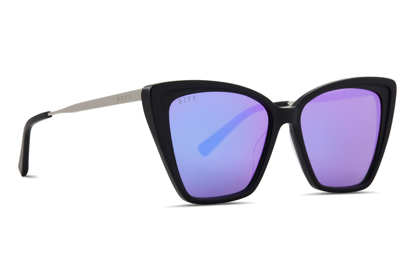 Óculos de Sol Becky II - Preto Fosco + Espelhado Roxo + Polarizado