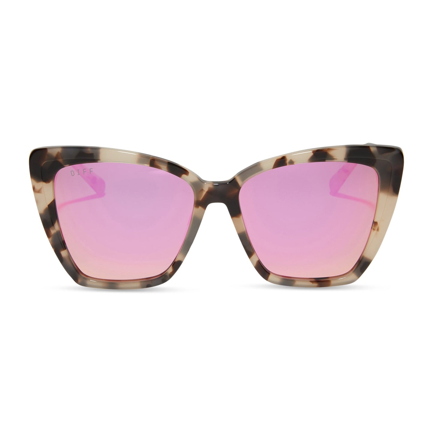 Óculos de Sol Becky II - Tartaruga Creme + Espelhado Rosa