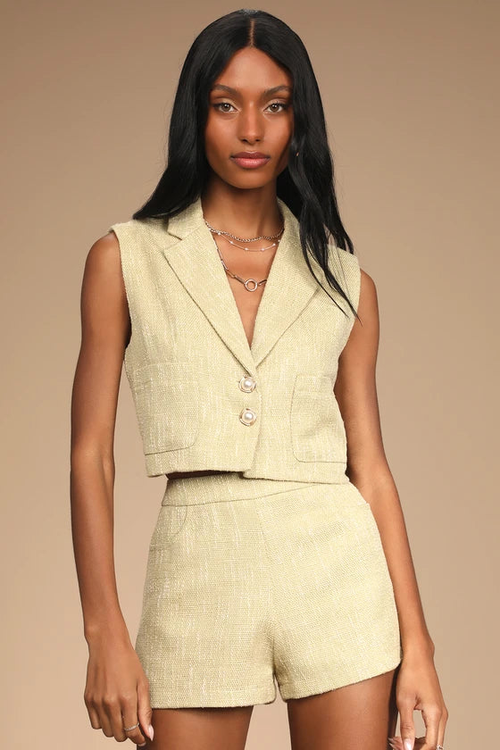 Blazer Leve Sem Mangas Mysjoy-beje