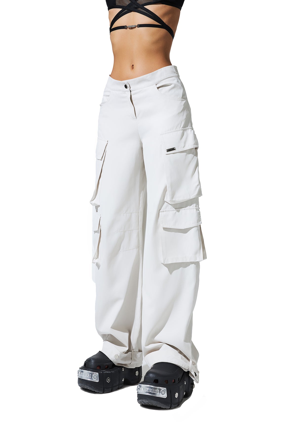 Calça Cargo Feminina - Branca