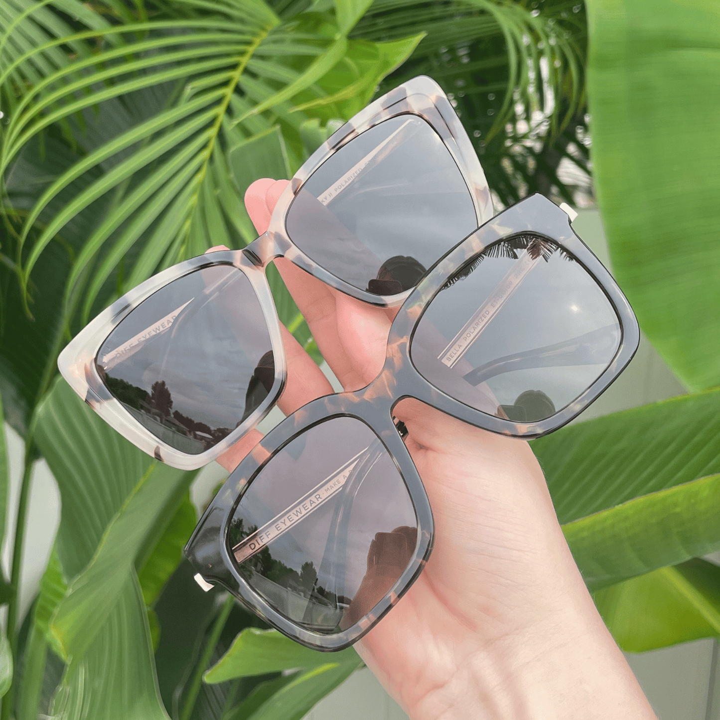 Óculos de Sol Becky II - Tartaruga Creme + Cinza Polarizado