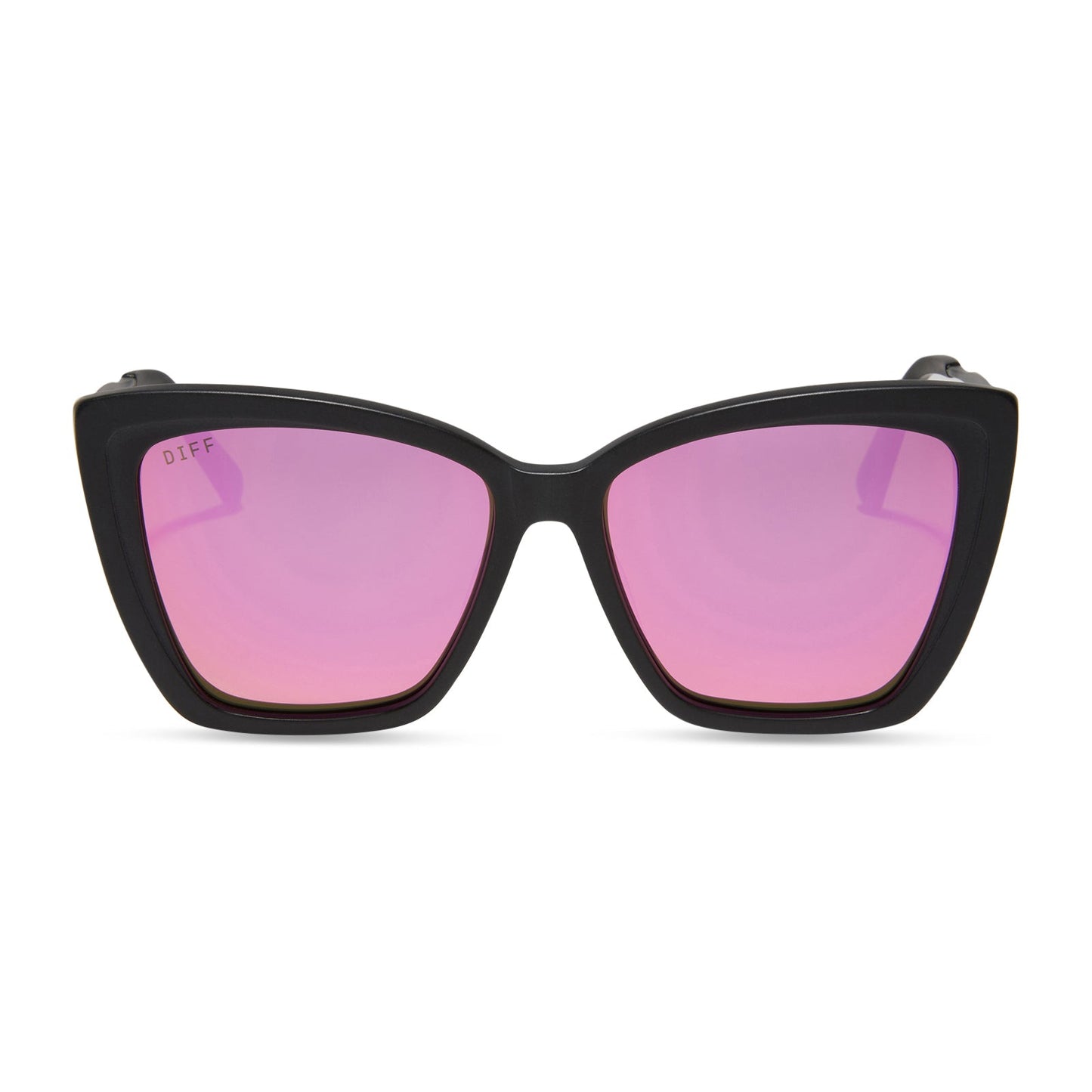 Óculos de Sol Becky II - Preto Fosco + Espelhado Rosa Polarizado