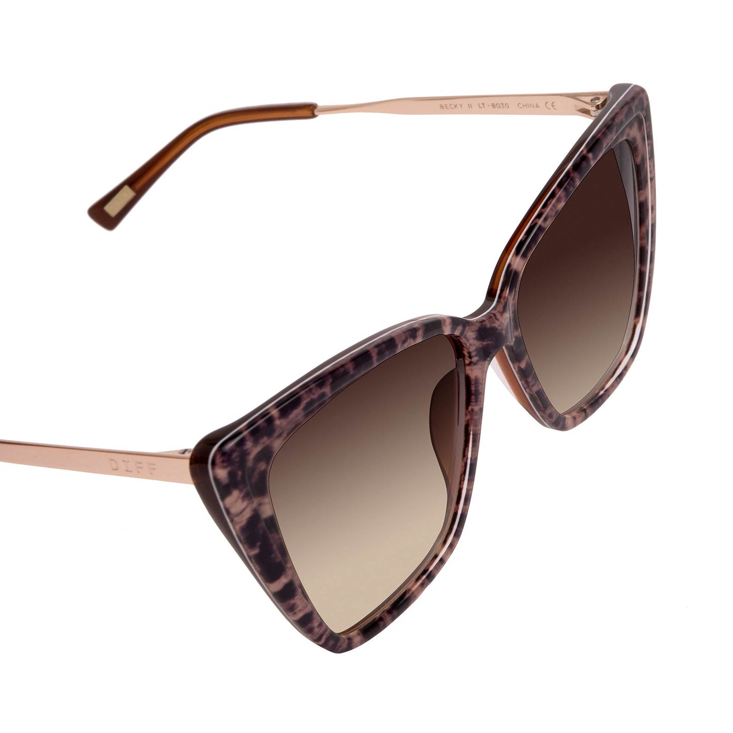 Óculos de Sol Becky II - Tartaruga Leopardo + Degradê Marrom