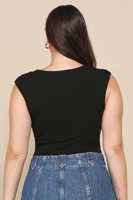 Body Elegância Canelada Mysjoy-preto