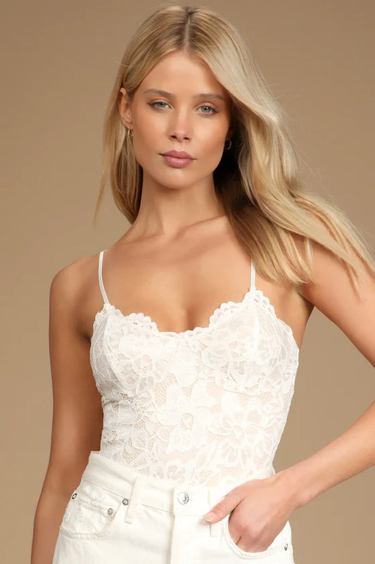 Body Romance Noturno de Renda-branco