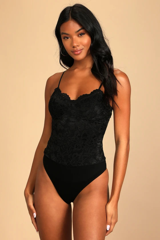 Body Romance Noturno de Renda-preto