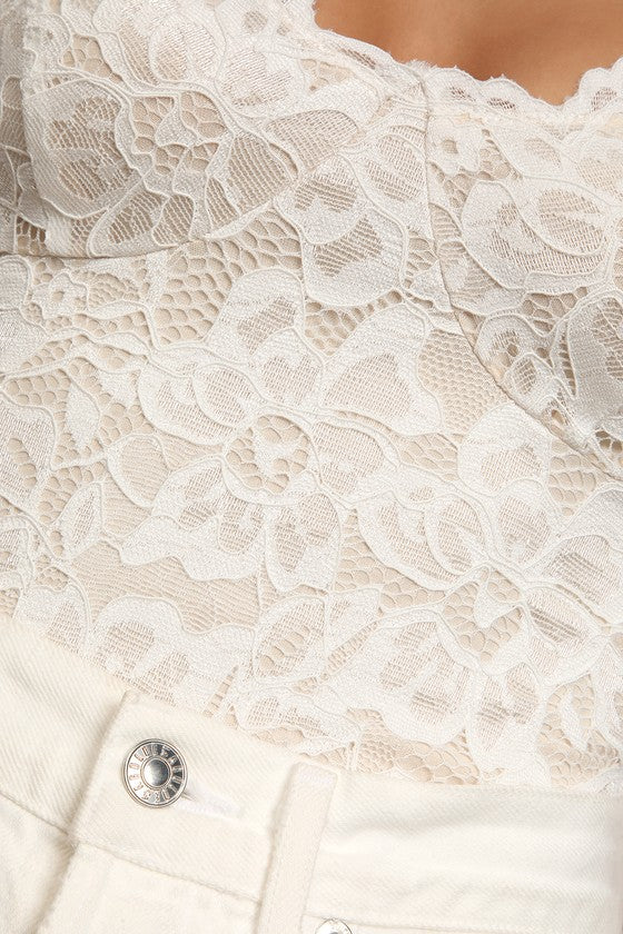 Body Romance Noturno de Renda-branco