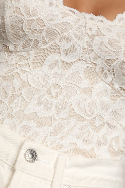Body Romance Noturno de Renda-branco