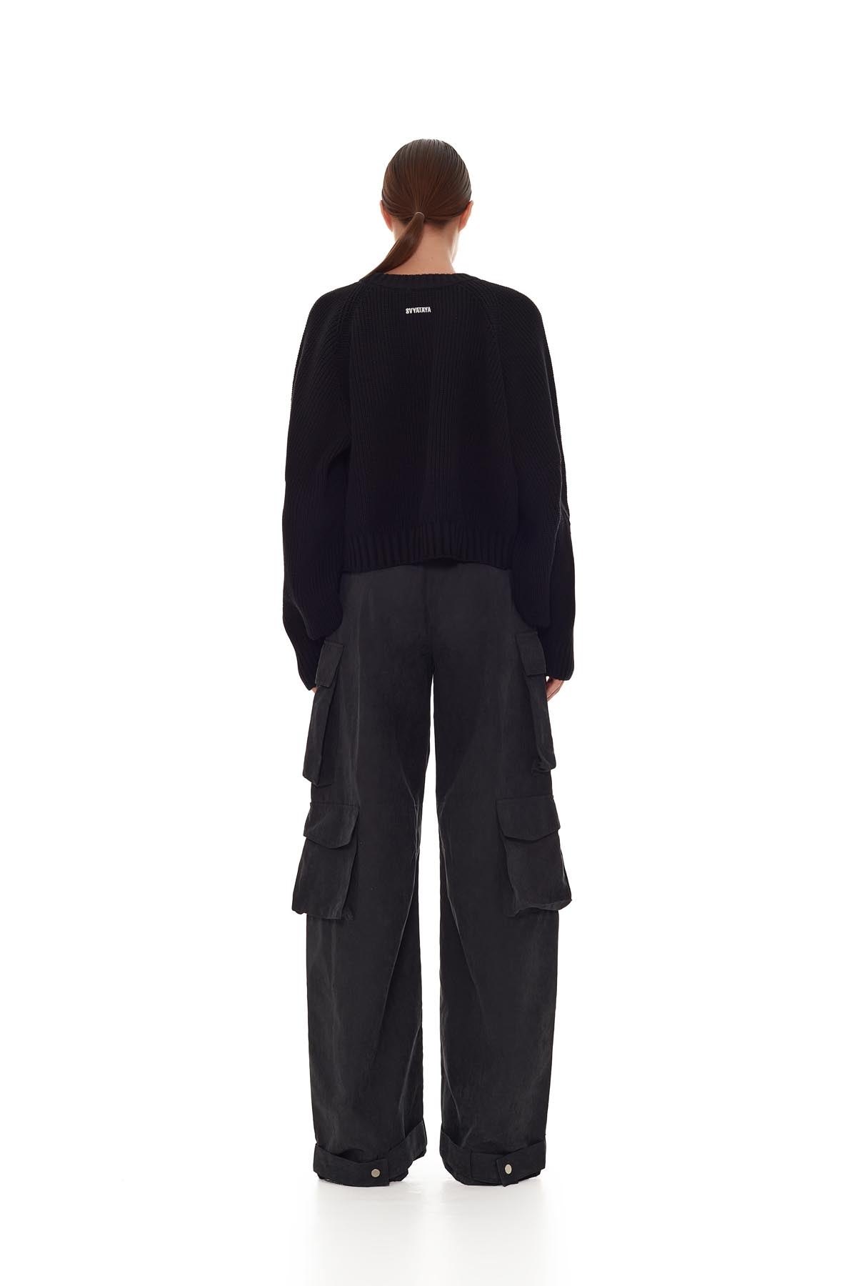 Calça Cargo Feminina - Preta