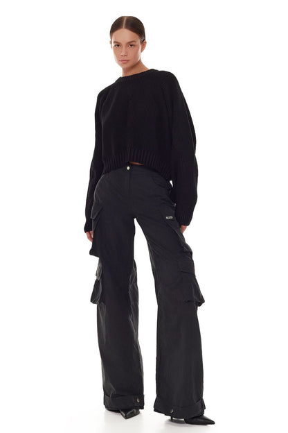 Calça Cargo Feminina - Preta