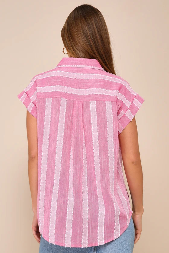 Camisa Rosa Burnout Conforto-rosa