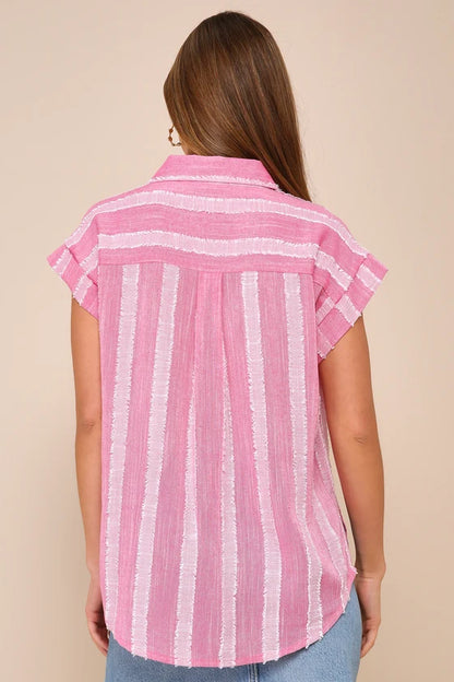 Camisa Rosa Burnout Conforto-rosa