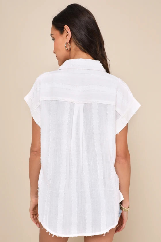 Camisa Rosa Burnout Conforto-branco