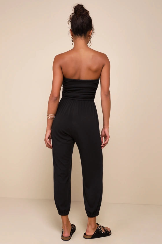 Macacao Jogger Sem Alcas Mysjoy-preto
