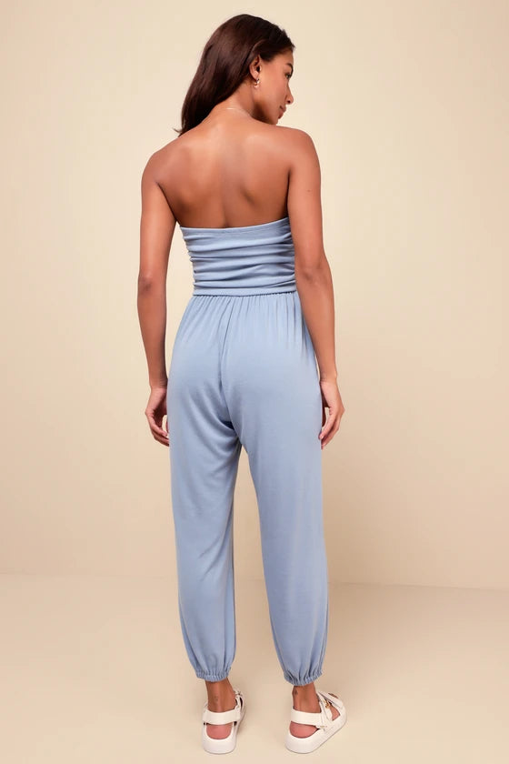 Macacao Jogger Sem Alcas Mysjoy-azul