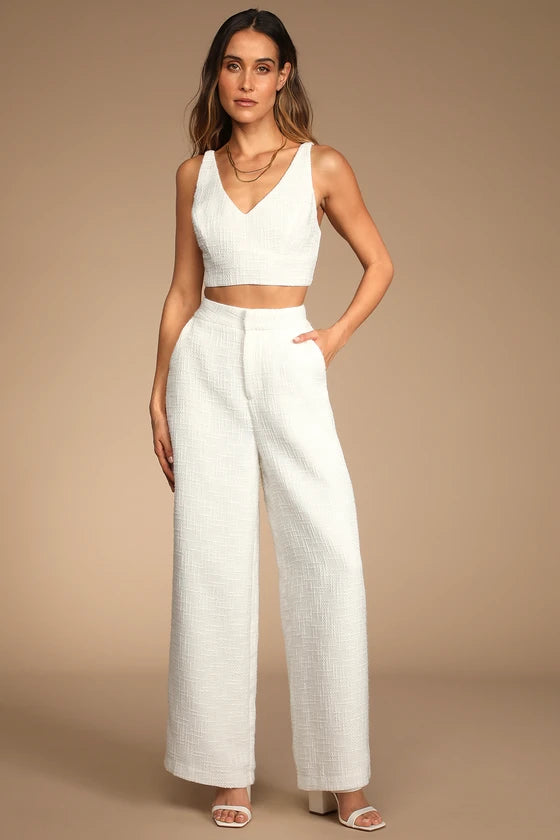 Top Tweed Marfim-branco