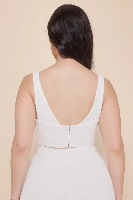 Top Tweed Marfim-branco