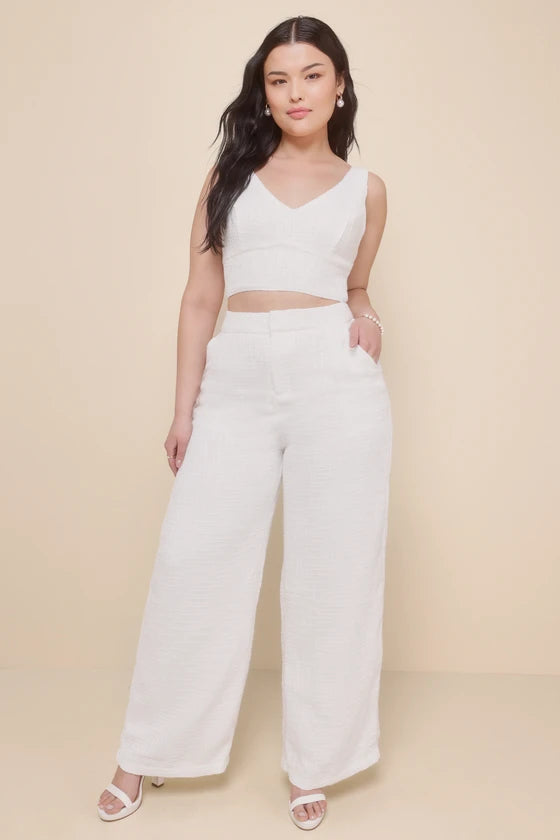 Top Tweed Marfim-branco