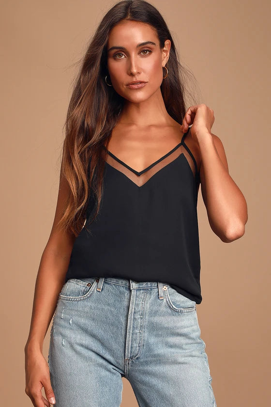 Top de Malha Preta Mysjoy-preto