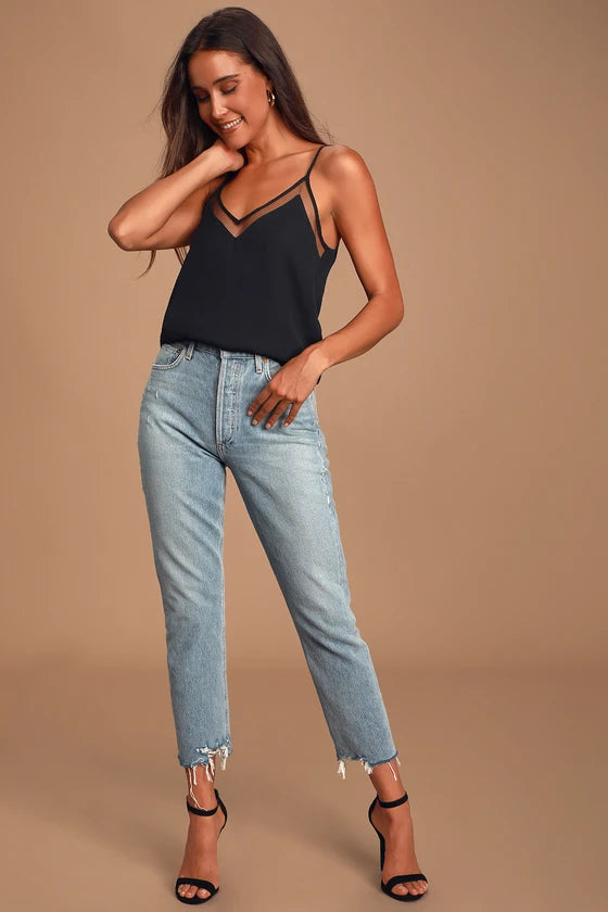 Top de Malha Preta Mysjoy-preto