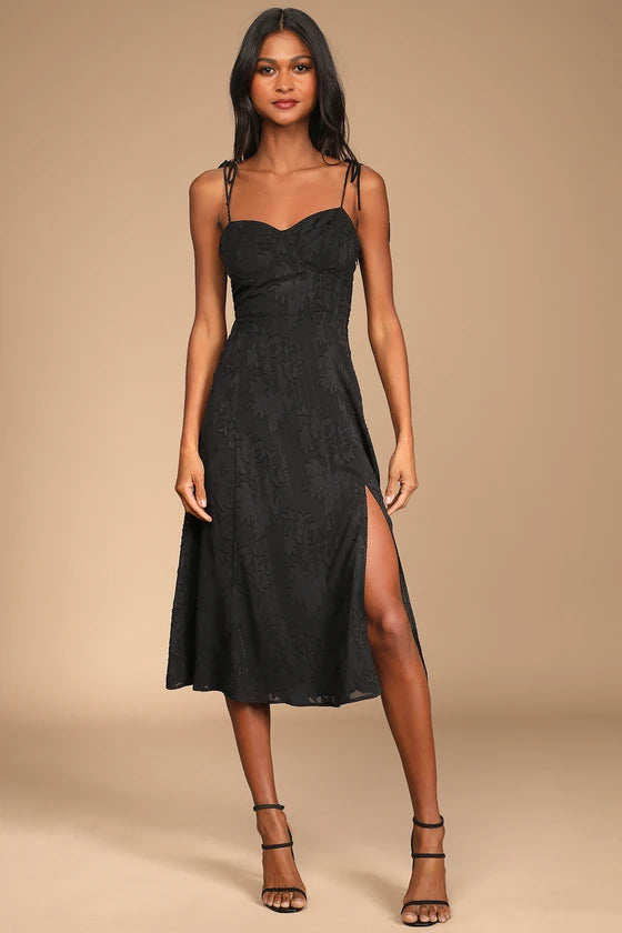 Vestido Midi Elegante-preto