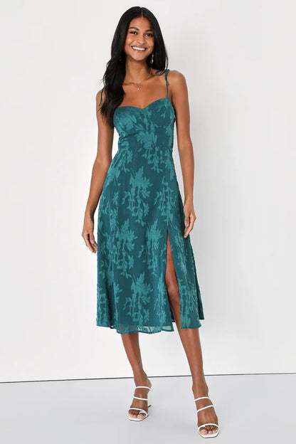 Vestido Midi Elegante-verde
