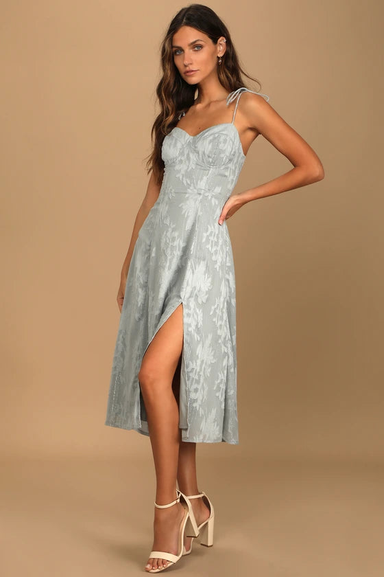 Vestido Midi Elegante-prata