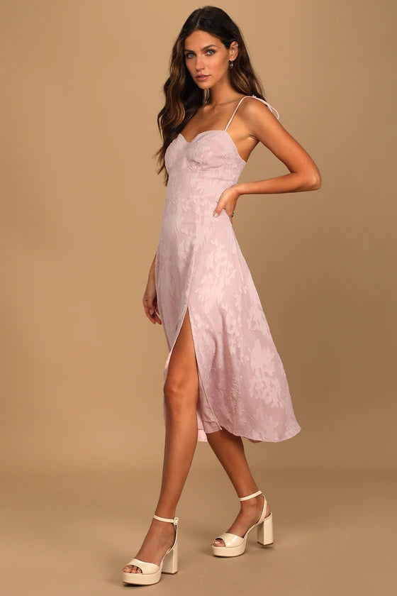 Vestido Midi Elegante-rosa
