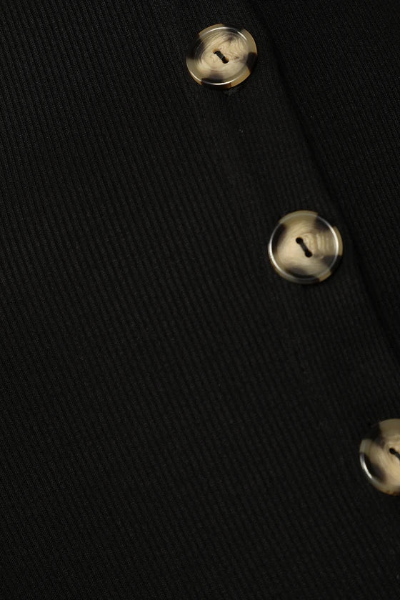 Vestido Preto Torcido Elegante-preto