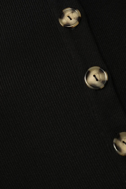 Vestido Preto Torcido Elegante-preto