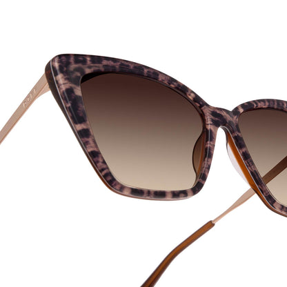 Óculos de Sol Becky II - Tartaruga Leopardo + Degradê Marrom