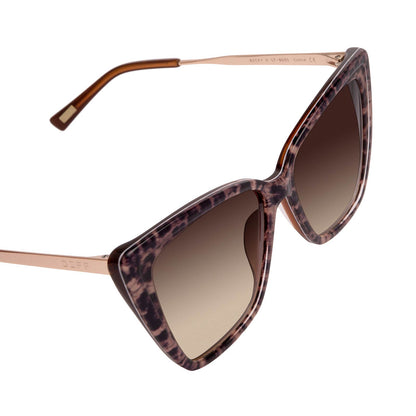 Óculos de Sol Becky II - Tartaruga Leopardo + Degradê Marrom